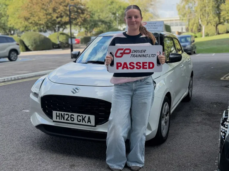 Beth after passing her driving test in October 2026